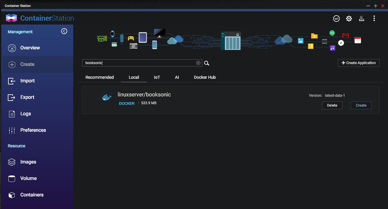 Booksonic on QNAP find Docker image