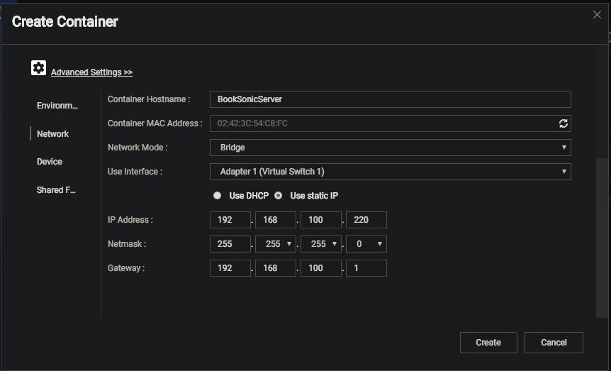 Booksonic on QNAP configure CPU and memory