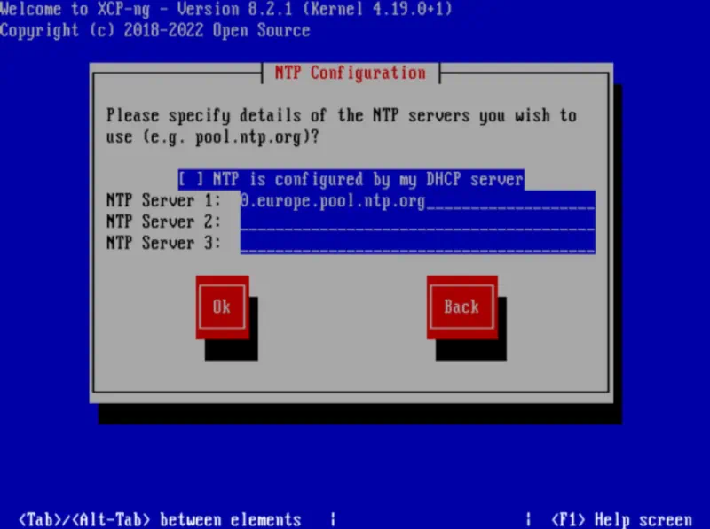 Setting XCP-ng server NTP server
